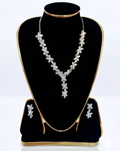 Radiant Crystal Floral Blossom Jewelry Set