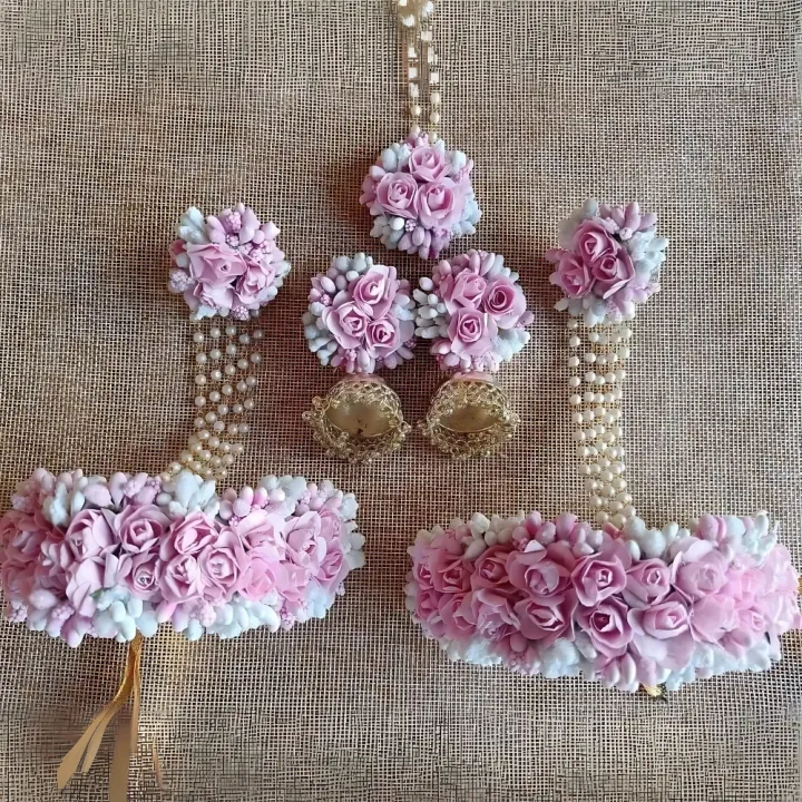 Artificial Flower Bridal / Non-Bridal Jewellery Set for Women