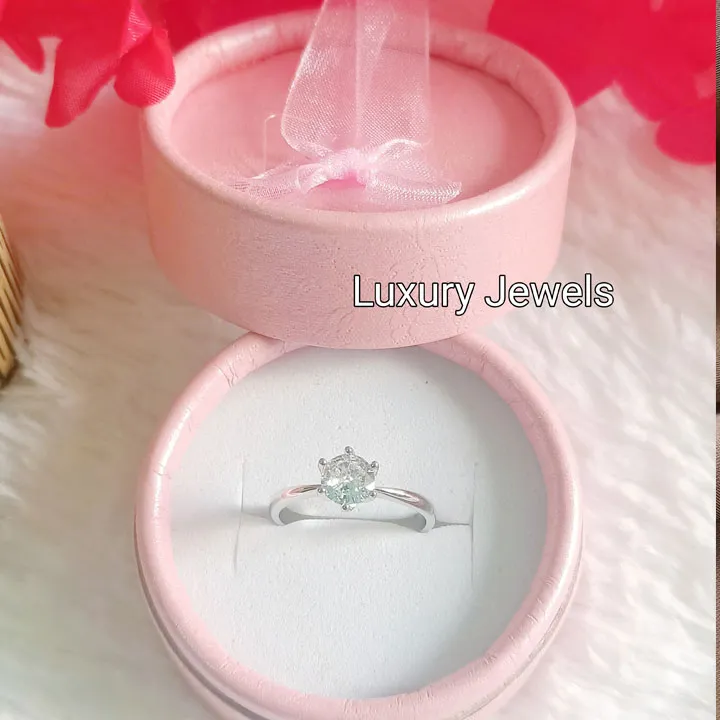 Box Free Silver Metal Zircon Stone Finger Ring For Girls thumbnail