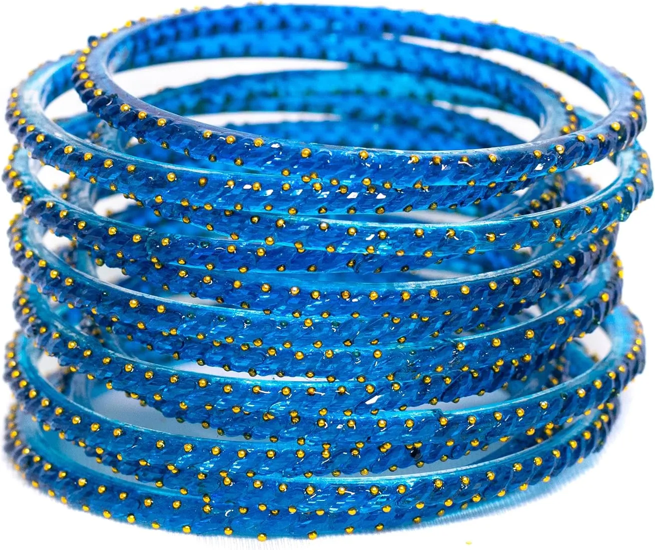 Women's Glass Bangles Blue Colour 12 Pcs thumbnail
