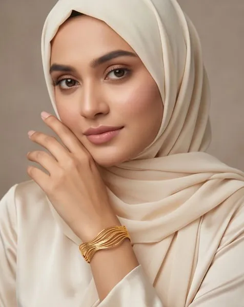 Golden Ethereal Wave Bangle Set - 2 Pcs thumbnail