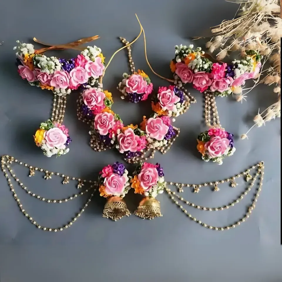 Artificial Flower Bridal / Non-Bridal Jewellery Set for Women thumbnail