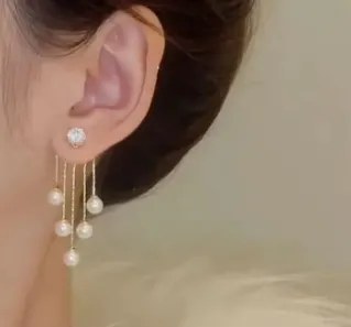 05 pearl long earring for women & girls thumbnail