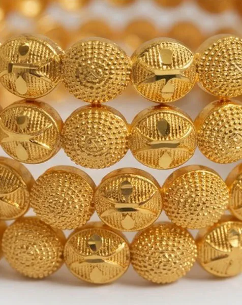Golden Radiant Sphere Bangle Set - 4 Pcs thumbnail
