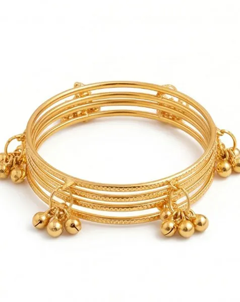 Kashmiri Golden Ghungroo Churi - 4 Pcs thumbnail