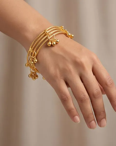 Kashmiri Golden Ghungroo Churi - 4 Pcs thumbnail