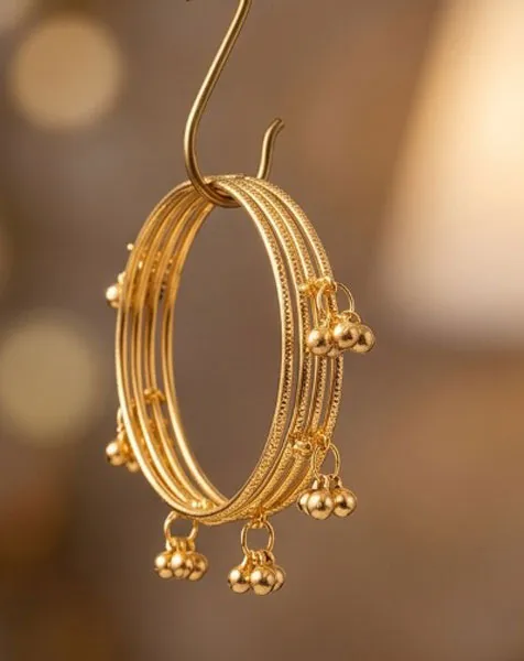Kashmiri Golden Ghungroo Churi - 4 Pcs thumbnail